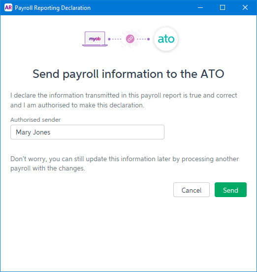 File MYOB payroll with single touch payroll